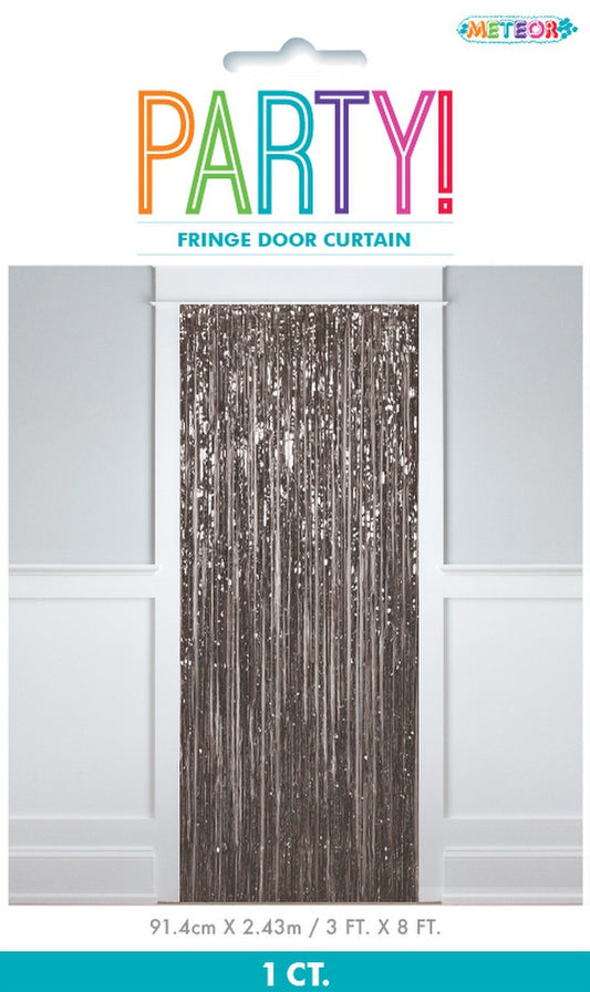 Metallic Door Curtain Black 91 X 243cm