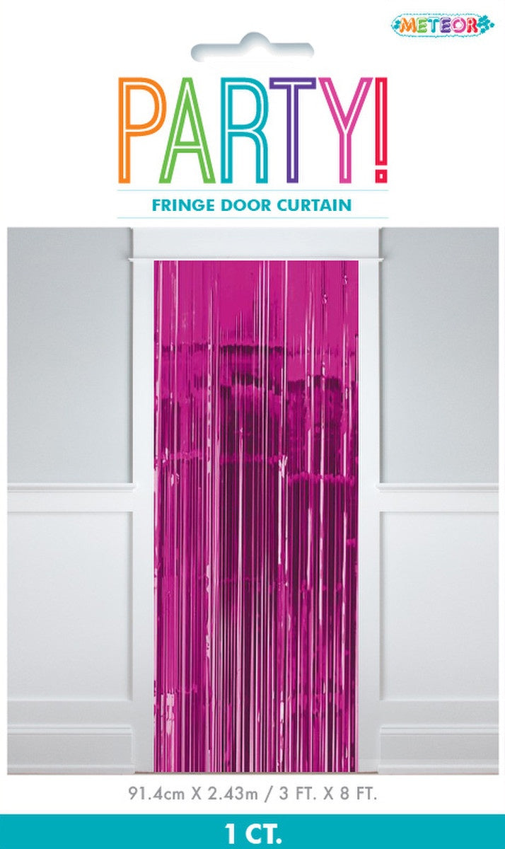 Metallic Door Curtain Hot Pink 91 X 243cm