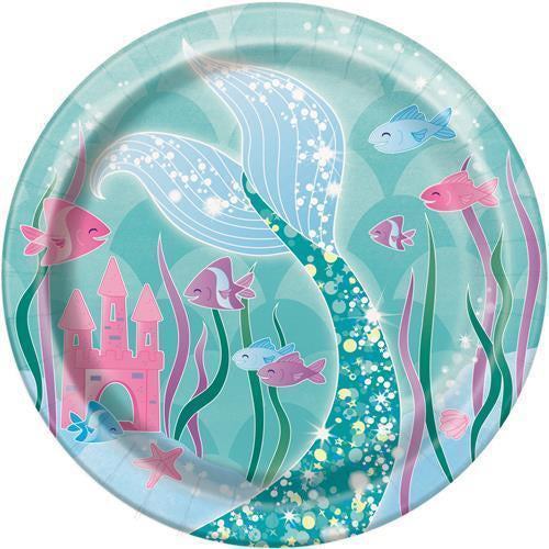 Mermaid Paper Plates 18cm (7") Pack Of 8