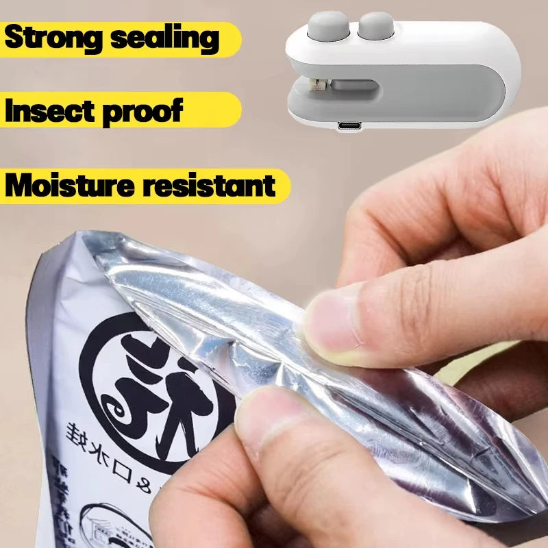 Vacuum Bag Sealing Machine Plastic Package Sealer Bags Clip Bag Handheld Sealer Food Packaging Heat Sealer For Home
