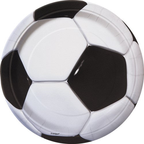 3d Soccer 9"/23cm Paper Plates Pack Of 8