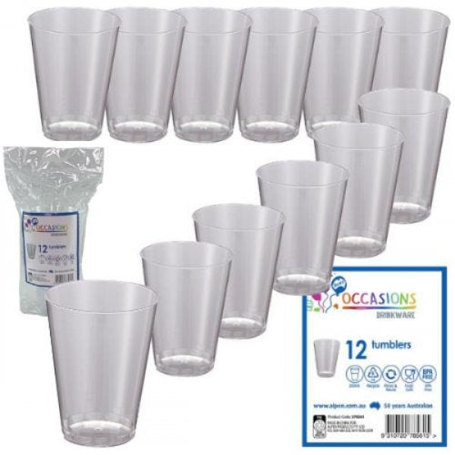 Clear Plastic Tumbler 200ml Pack 12 – PartyShop247