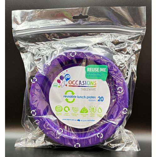 Lunch Plate Purple Pack of 20