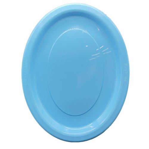 Oval Plates Light Blue Pack Of 20