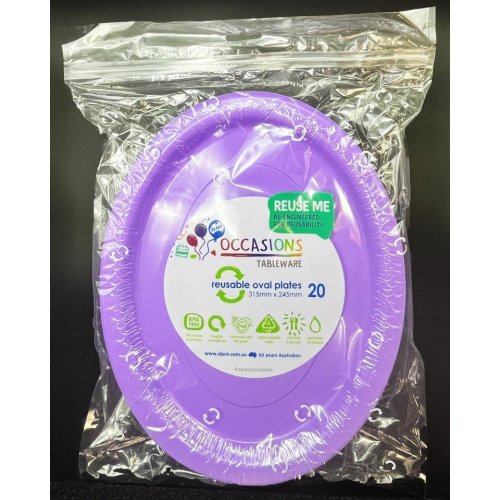 Oval Plates Lavender Pack Of 20