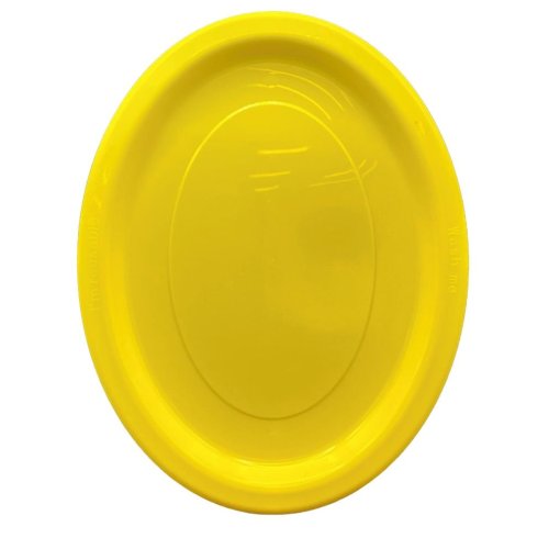 Oval Plates Yellow Pack Of 20