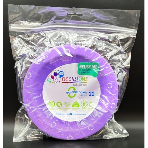 Plastic Bowl Lavender Pack of 20