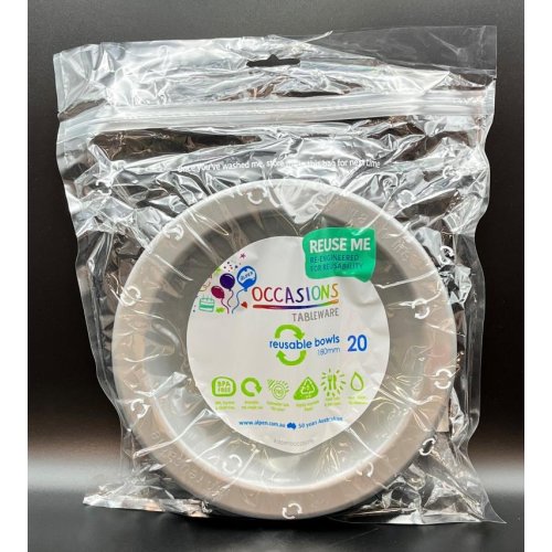 Plastic Bowl Silver Pack of 20