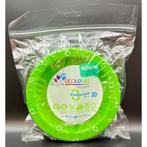 Plastic Bowl Lime Pack of 20
