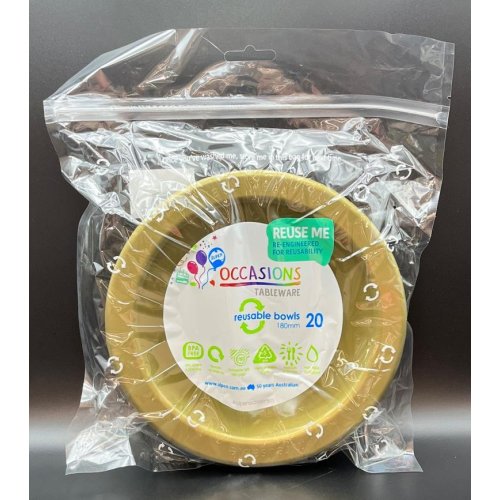 Plastic Bowl Gold Pack of 20