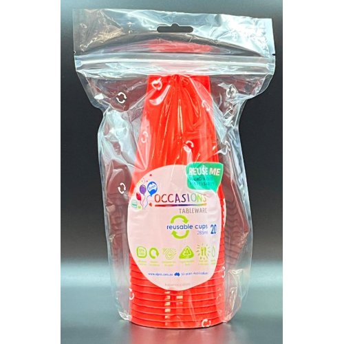 Plastic Cups Orange Pack of 20