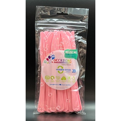 Plastic Knife Light Pink Pack of 20