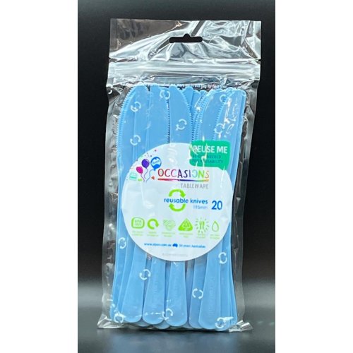 Plastic Knife Light Blue Pack of 20