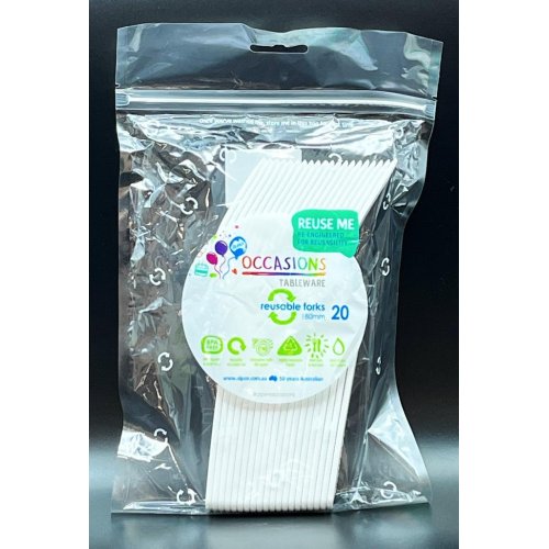Plastic Forks White Pack of 20