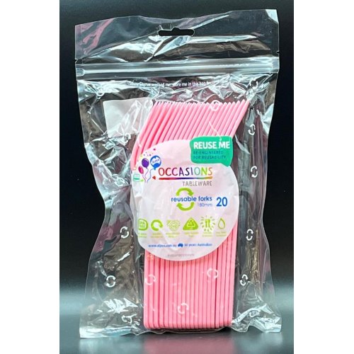 Plastic Forks Light Pink Pack of 20