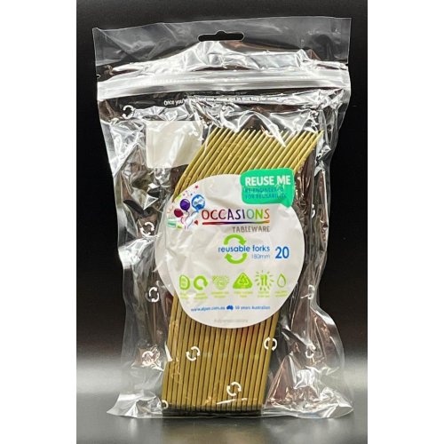 Plastic Forks Gold Pack of 20