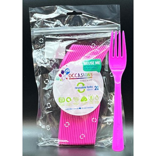 Plastic Forks Magenta Pack of 20