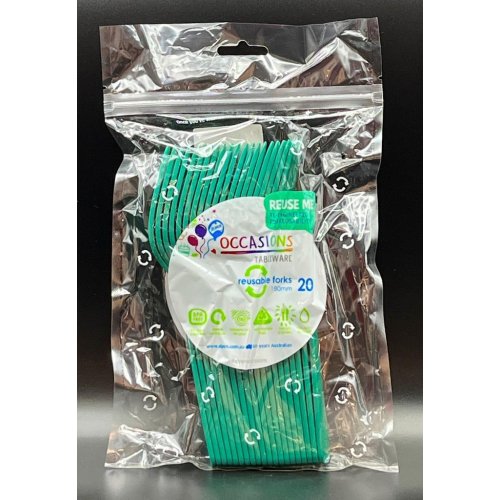 Plastic Forks Green Pack of 20