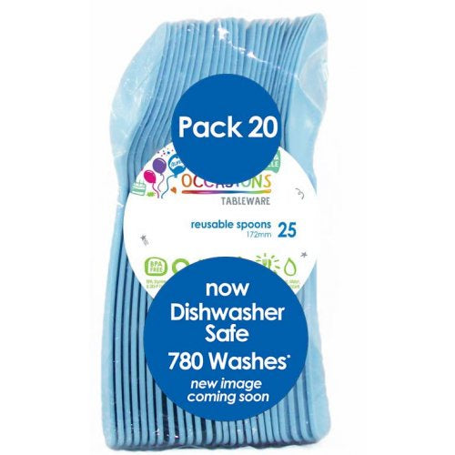 Plastic Spoons Light Blue Pack of 20