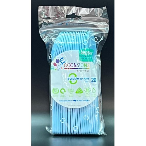 Plastic Spoons Light Blue Pack of 20