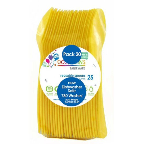 Plastic Spoons Yellow Pack of 20