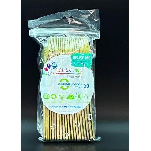 Plastic Spoons Gold Pack of 20