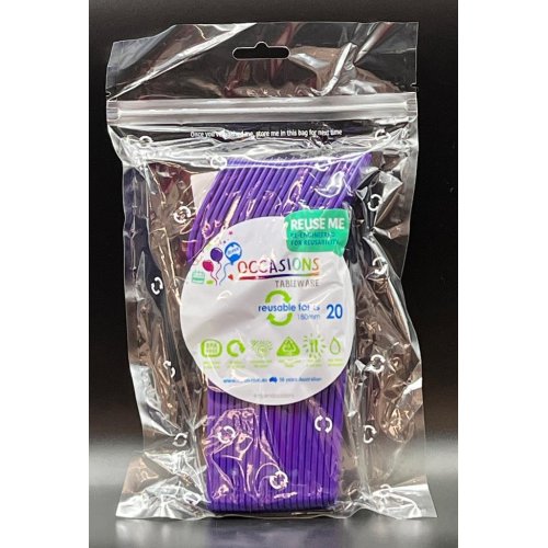 Plastic Spoon Purple Pack of 20