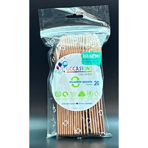 PLASTIC SPOONS ROSE GOLD Pack of 20