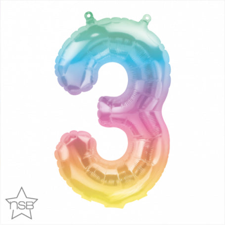Foil Number Balloon 16"(40cm) Air Filled Only Jelli Ombre 3
