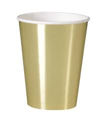 Gold Foil Cups 9oz(255ml) Pack Of 8