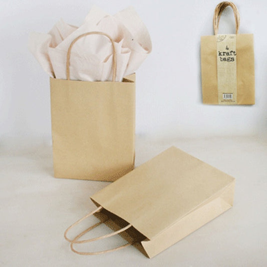 Medium Brown Kraft Bag Pack Of 4