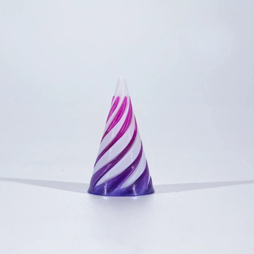 3D Printed Spiral Cone Toy Impossible Pyramid Passthrough Sculpture Pass Through Pyramid Toy Mini Vortex Thread Illusion