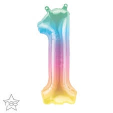 Foil Number Balloon 16"(40cm) Air Filled Only Jelli Ombre 1