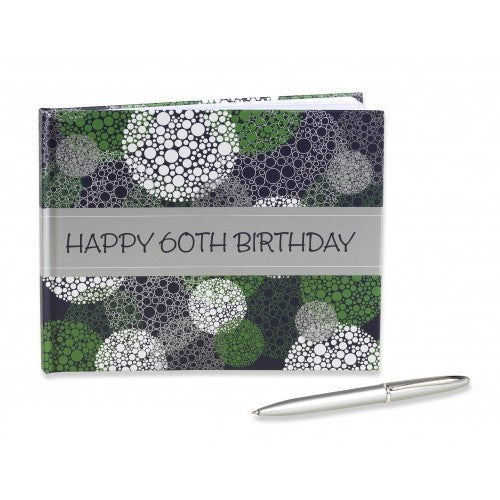 60th Birthday Guest Book Blue