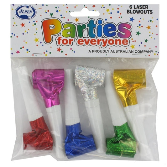 Laser Foil Blowouts Pk6