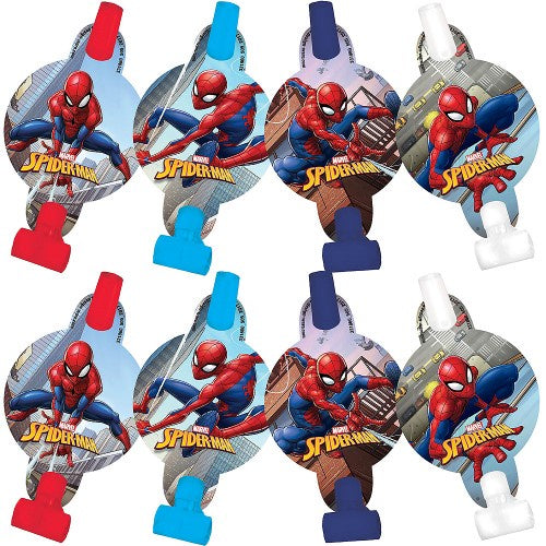 Spiderman Web Wonder Party Blowouts Pack Of 8