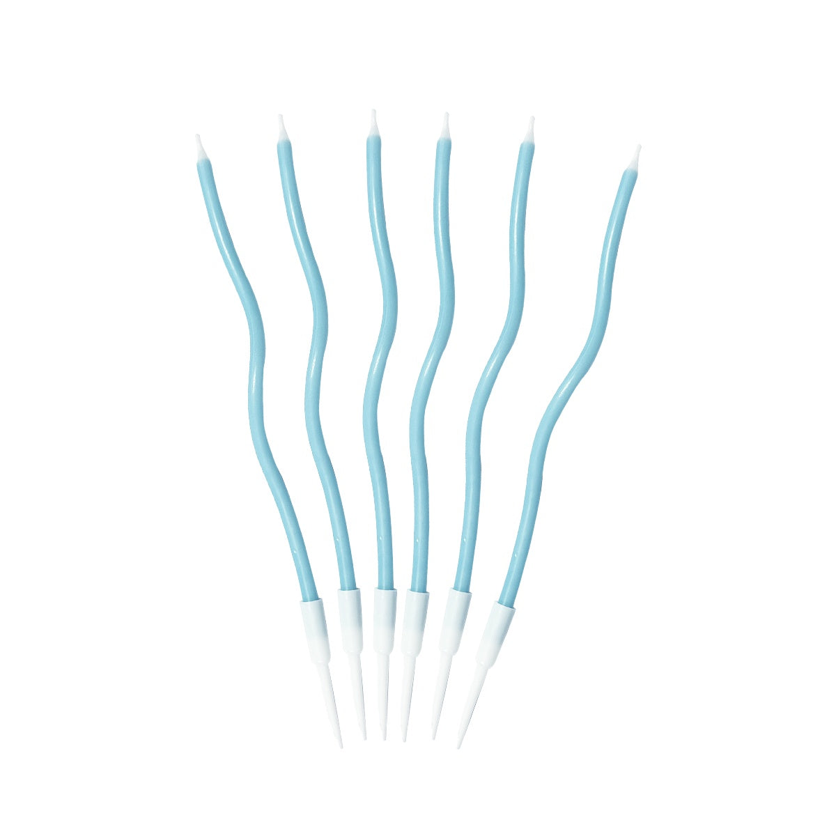 Blue Curved Birthday Cake Candles 15.2cm – 6 Pack
