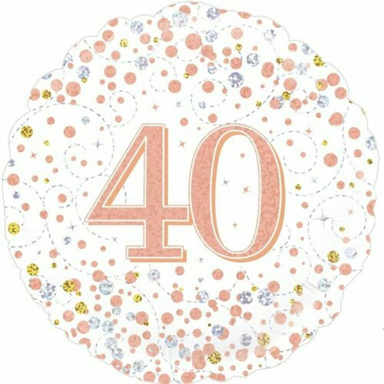 Sparkling Fizz Rose Gold 40 FOIL BALLOON 18" (45CM)