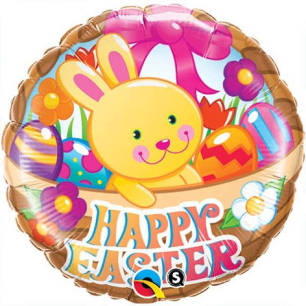 Easter Basket And Bunny Foil Balloon 18"(45cm)