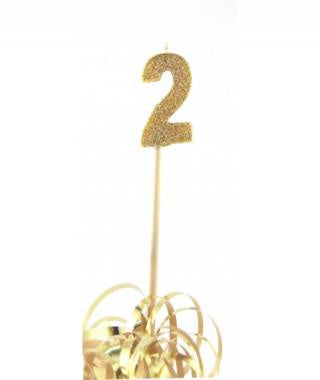 GOLD GLITTER LONG STICK CANDLE #2