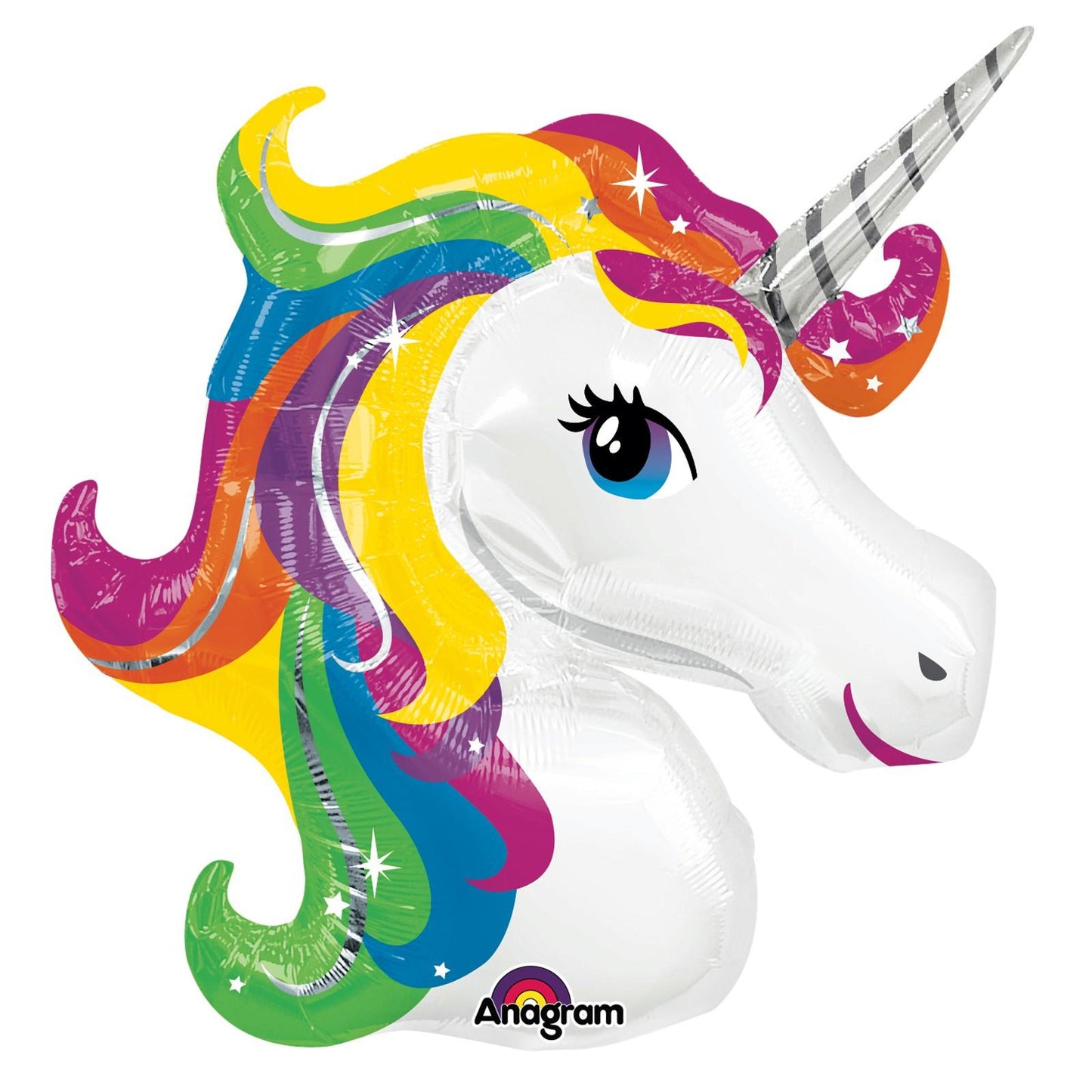 Large Foil Supershape Balloon Rainbow Color Unicorn