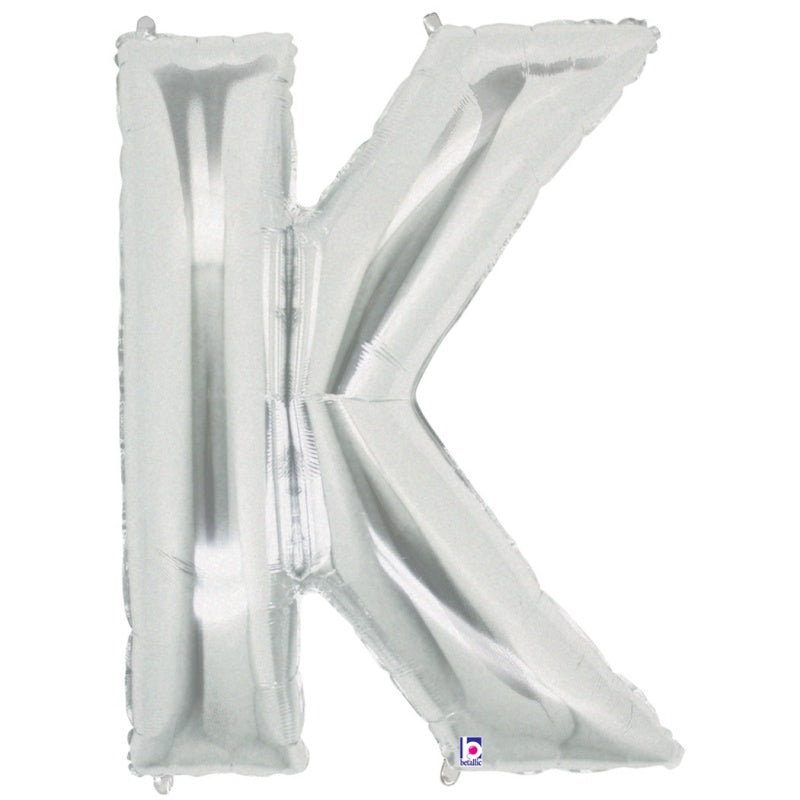 LARGE FOIL Alphabet 34inch BALLOON SILVER - K