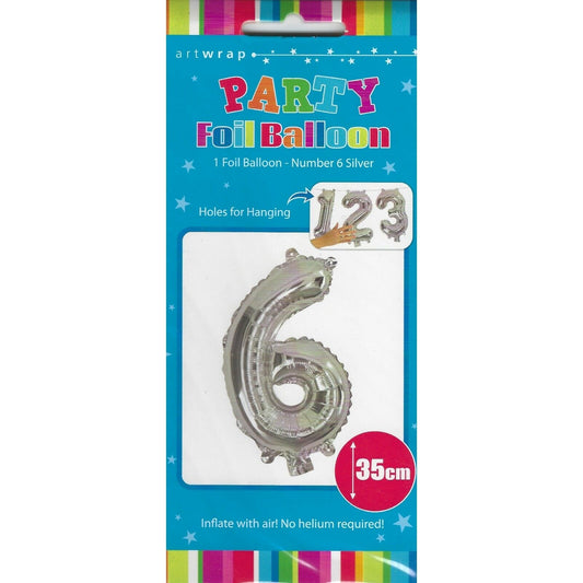 Foil Balloon 35cm Silver 6