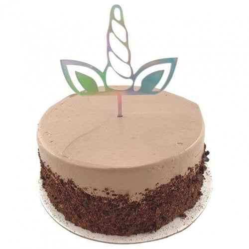 Cake Topper Acrylic 2mm Unicorn Iridescent White P1
