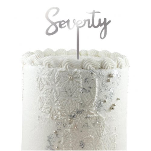 Cake Topper Acrylic 2mm Seventy Silver P1