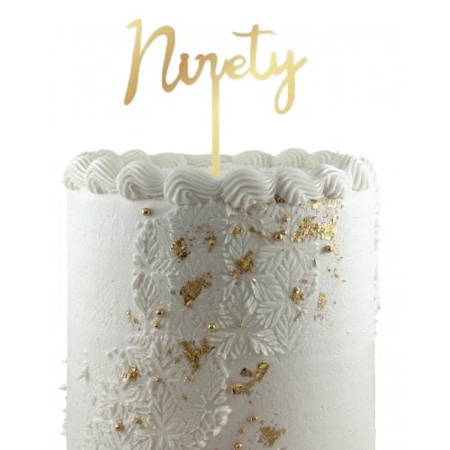 Cake Topper Acrylic 2mm Ninety Gold P1