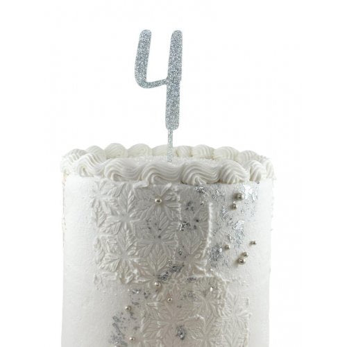 Cake Topper Acrylic Glitter 2.5mm Silver #4 P1