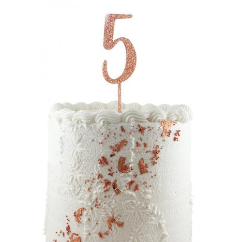 Cake Topper Acrylic Glitter 2.5mm Rose Gold #5 P1