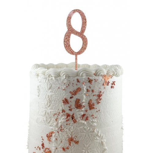 Cake Topper Acrylic Glitter 2.5mm Rose Gold #8 P1