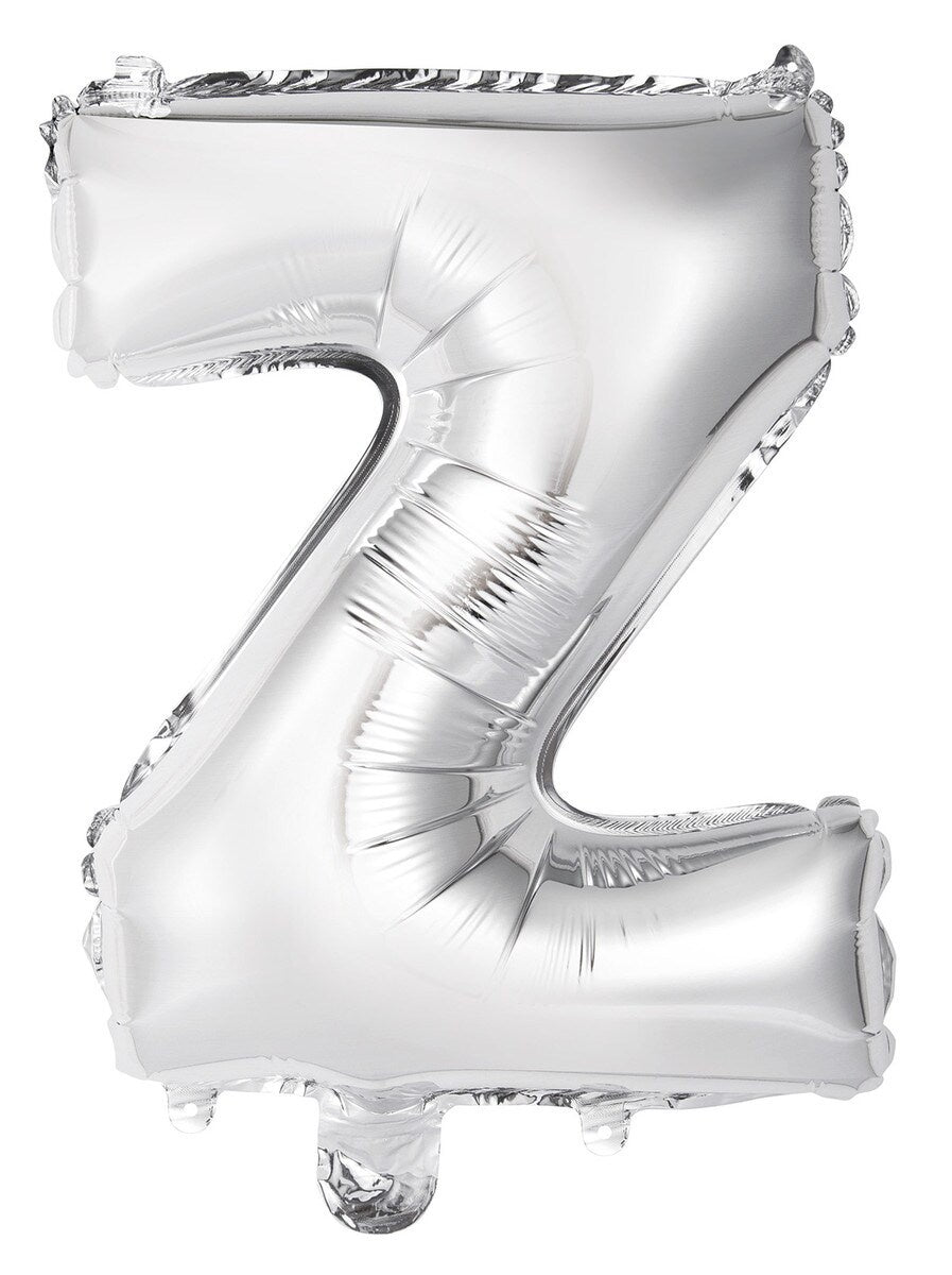 Silver "Z" Alphabet Foil Balloon 35cm (14")